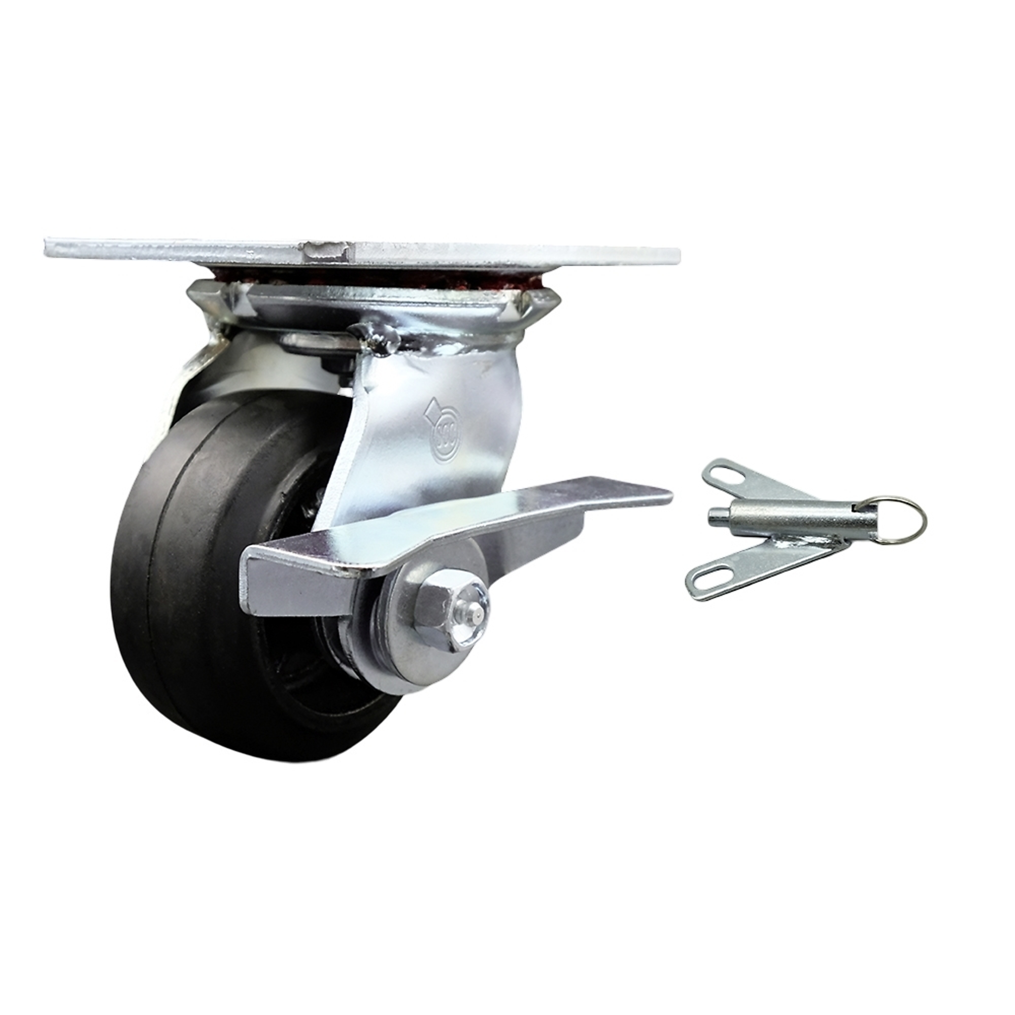 Service Caster, 4in. x 2in. Plate Caster, Wheel Diameter 4 in, Caster Type Swivel, Package (qty.) 1, Model# SCC-35S420-RSR-SLB-BSL
